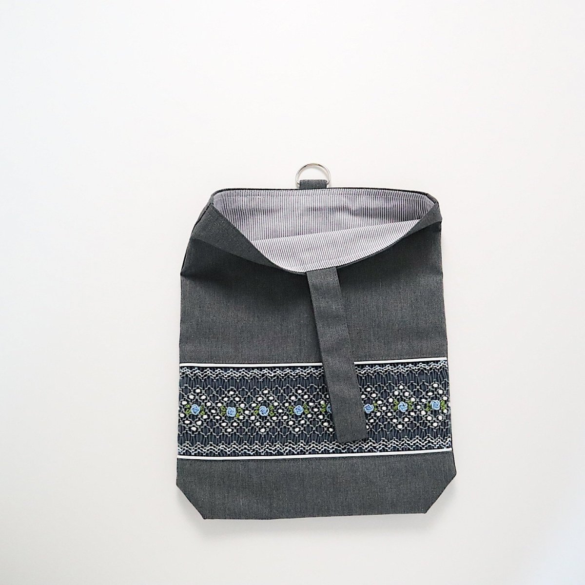 画像2: シューズバッグ(白パイピング)22×27×5 (2)