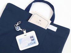 記名用白布の縫い付けとDカン付きの内ポケット